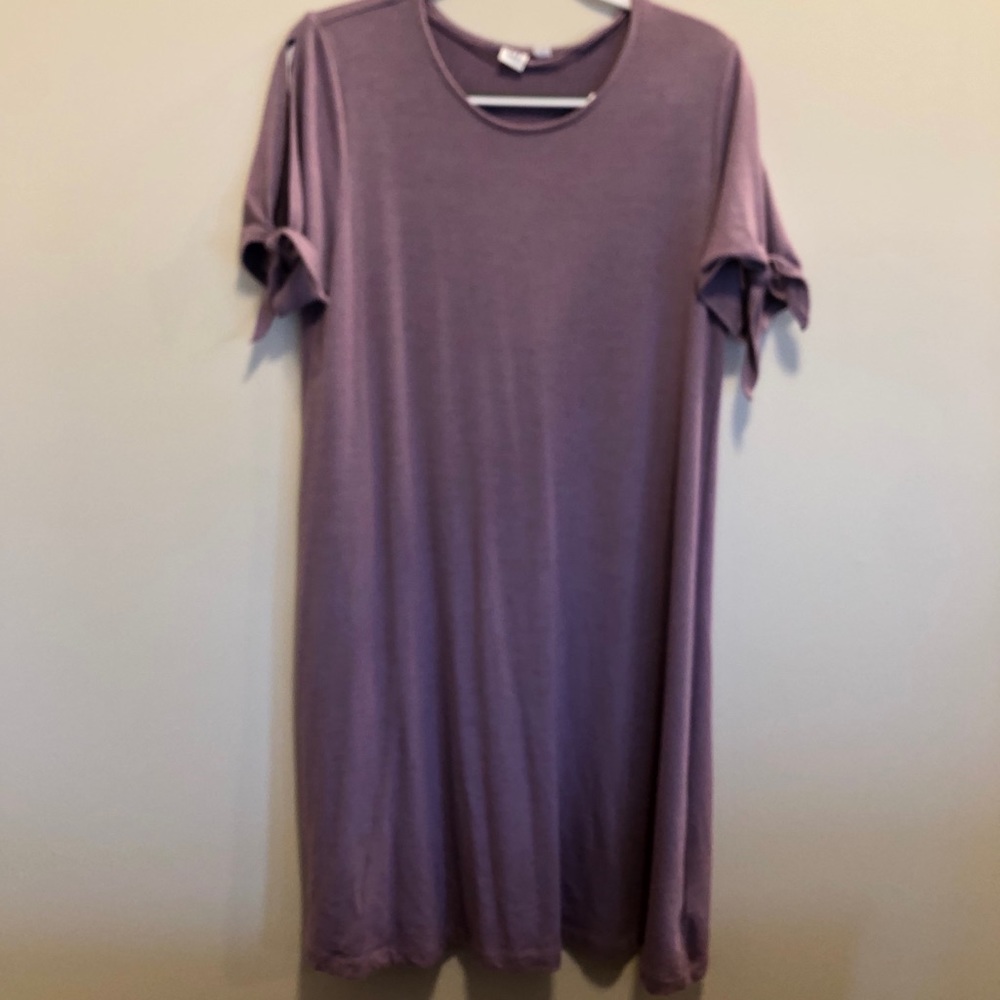 Purple Plush Knit Gap Dress - L Tall